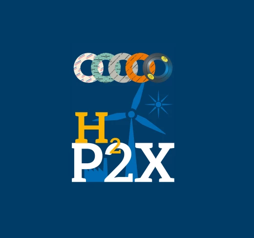 power to x logo in blauw vlak web